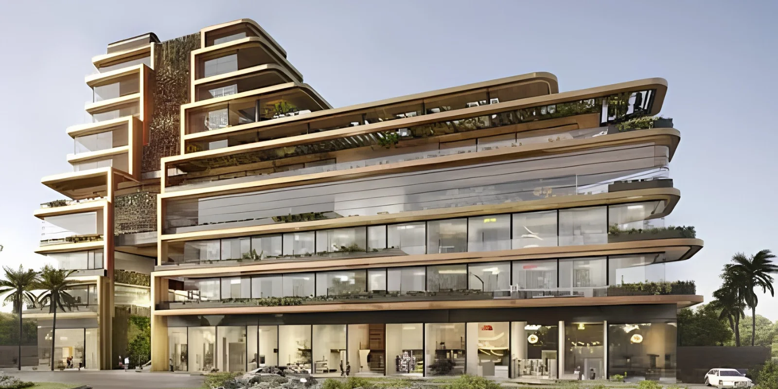 Elan Empire luxury interior and exterior perspective 1 in Sector 66 Gurugram