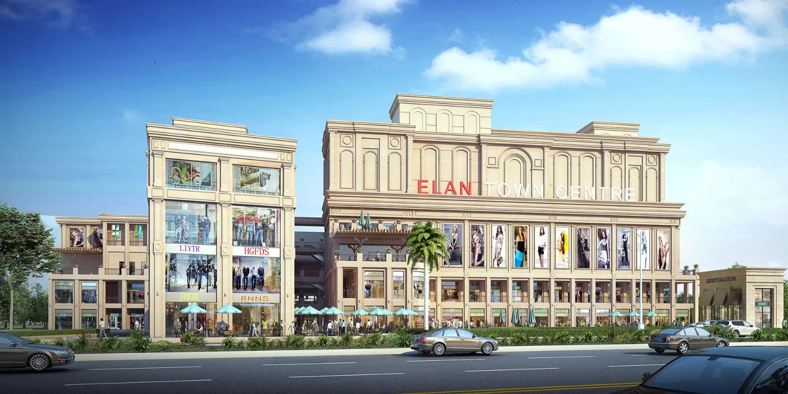 Elan Town Centre luxury interior and exterior perspective 1 in Sector 67 Gurugram